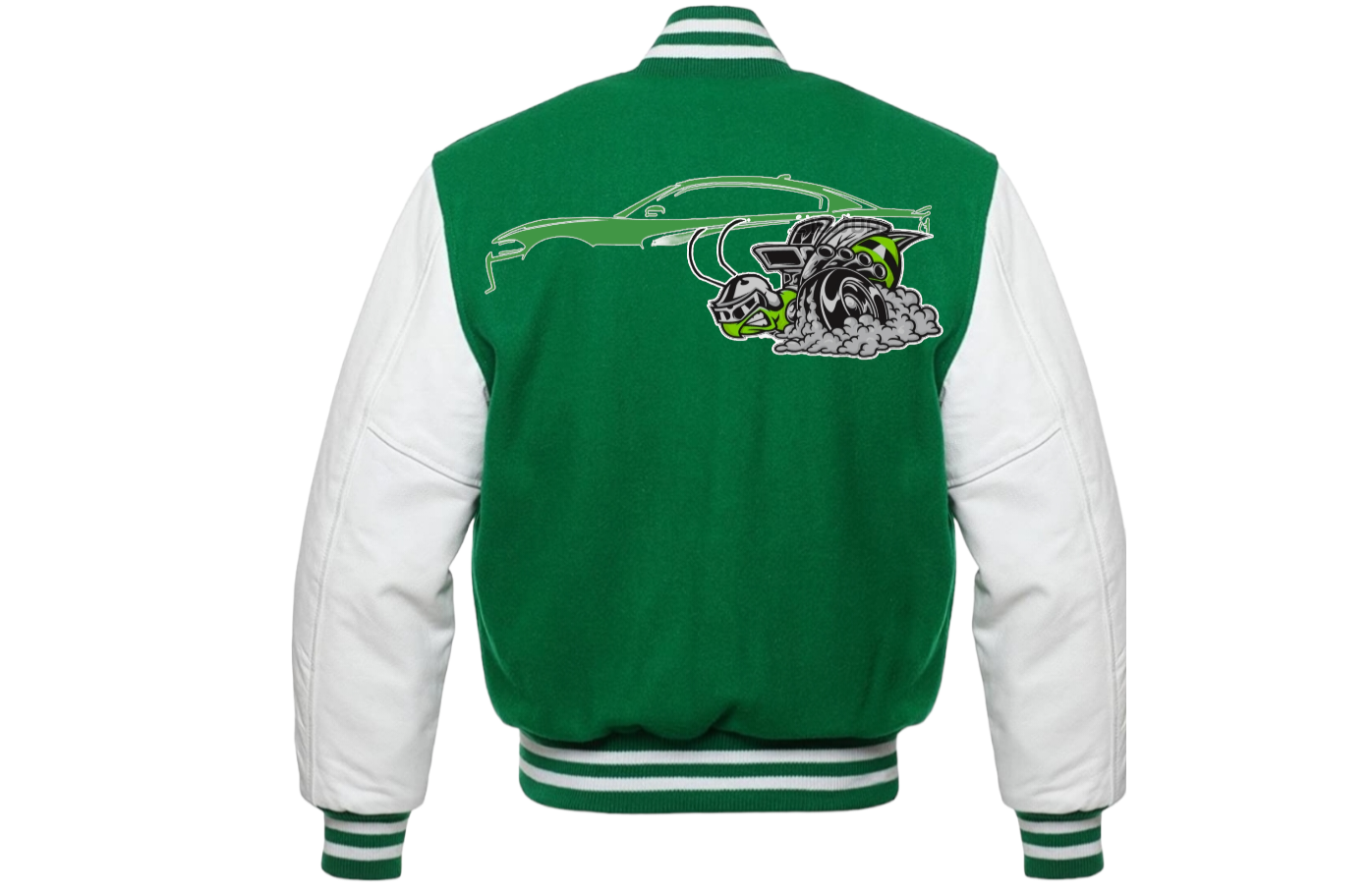 Green and white back