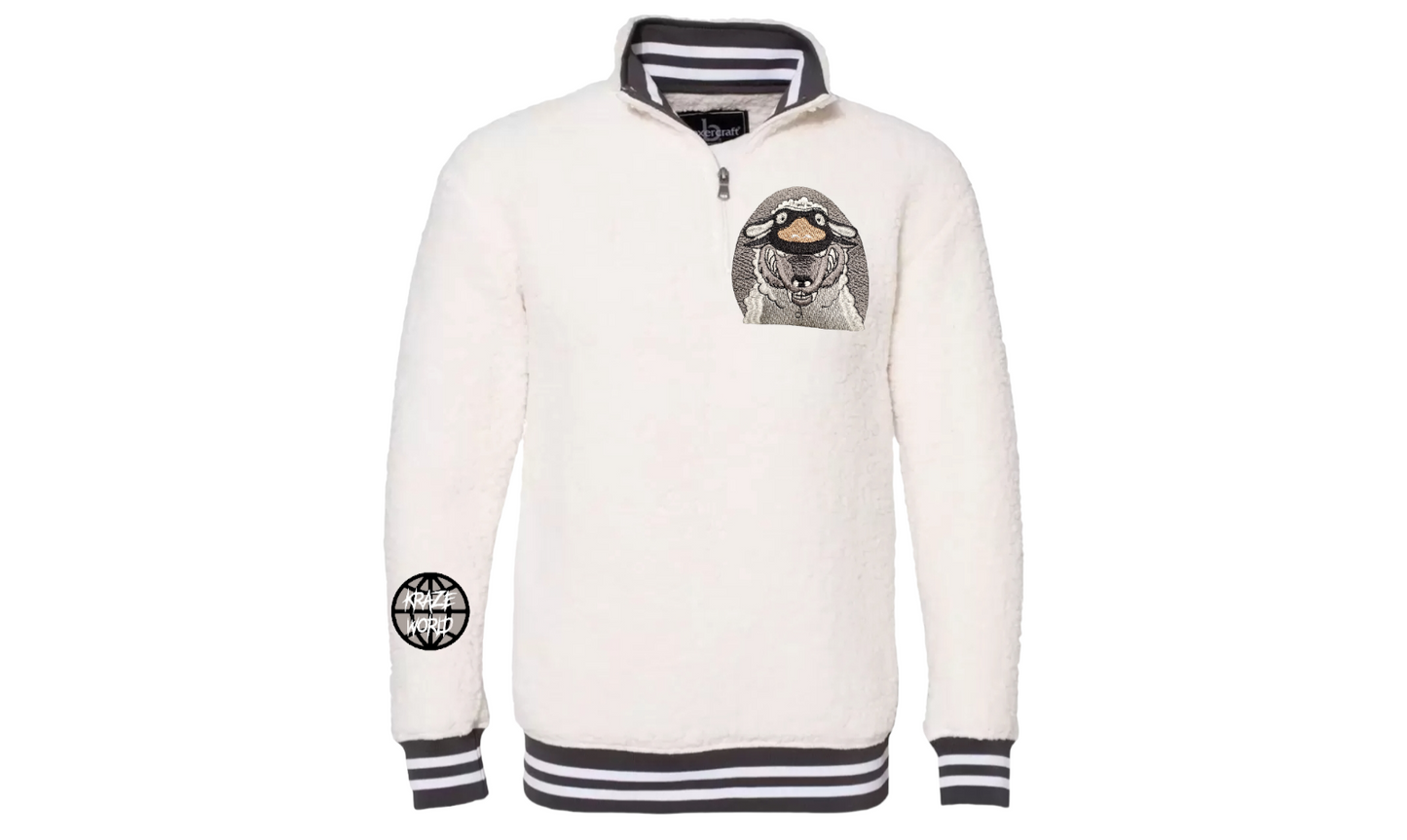 FEAST OR FAMISH Series - 'WOLF IN SHEEP CLOTHING' VARSITY SHERPA (EMBROIDERED)